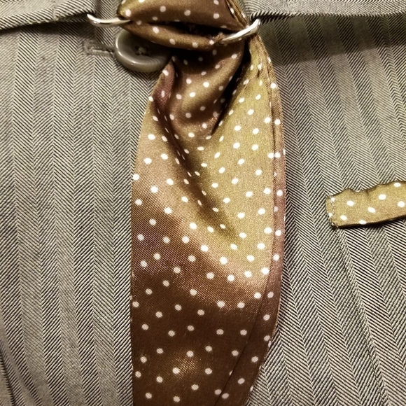 Chadwick's Belted Blazer 14P Brown Menswear Polka Dot Structured Suit Jacket - Picture 5 of 8